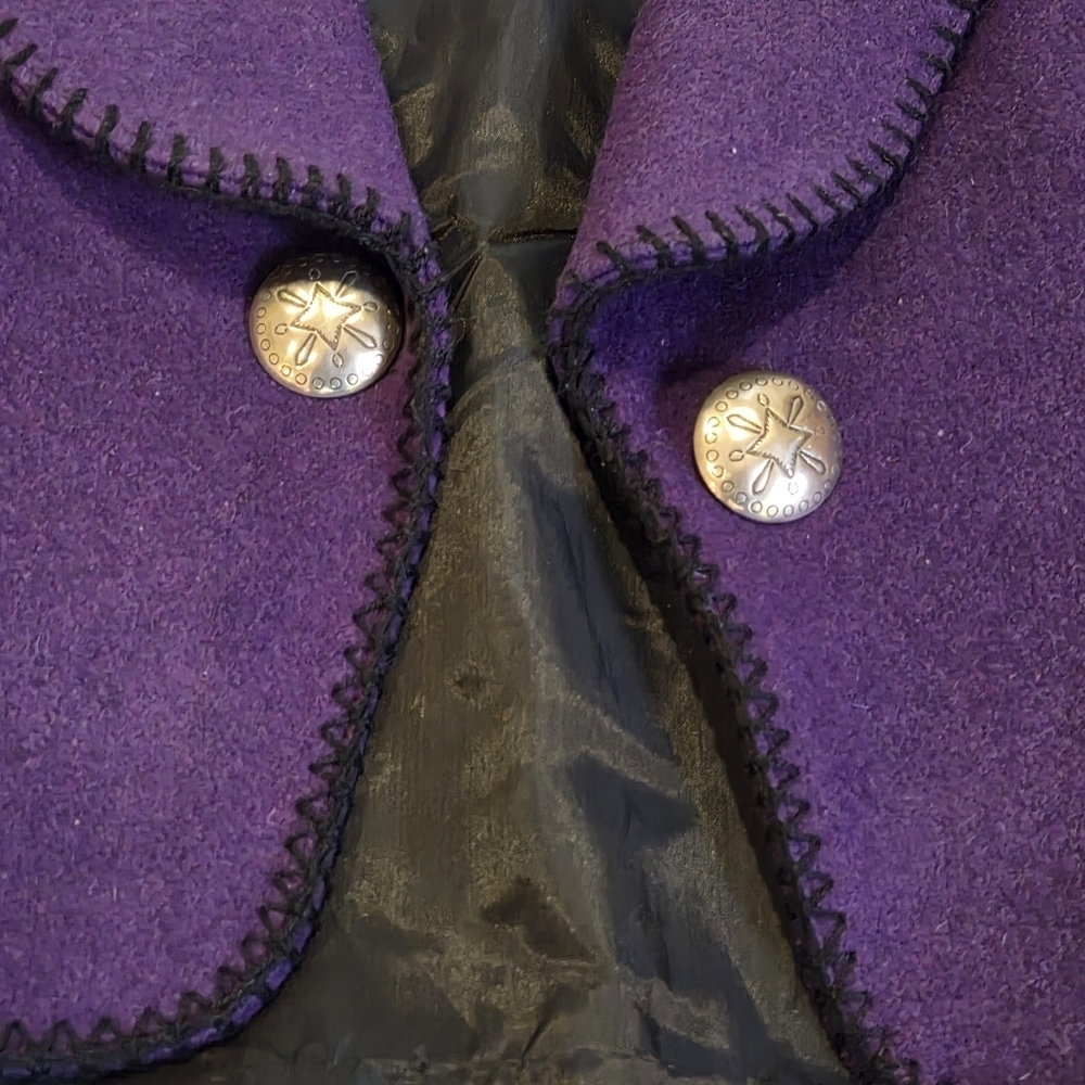 Vintage Women's Western Bolero Wool Jacket Mid West Garment Co. Purple Small - Picture 5 of 14
